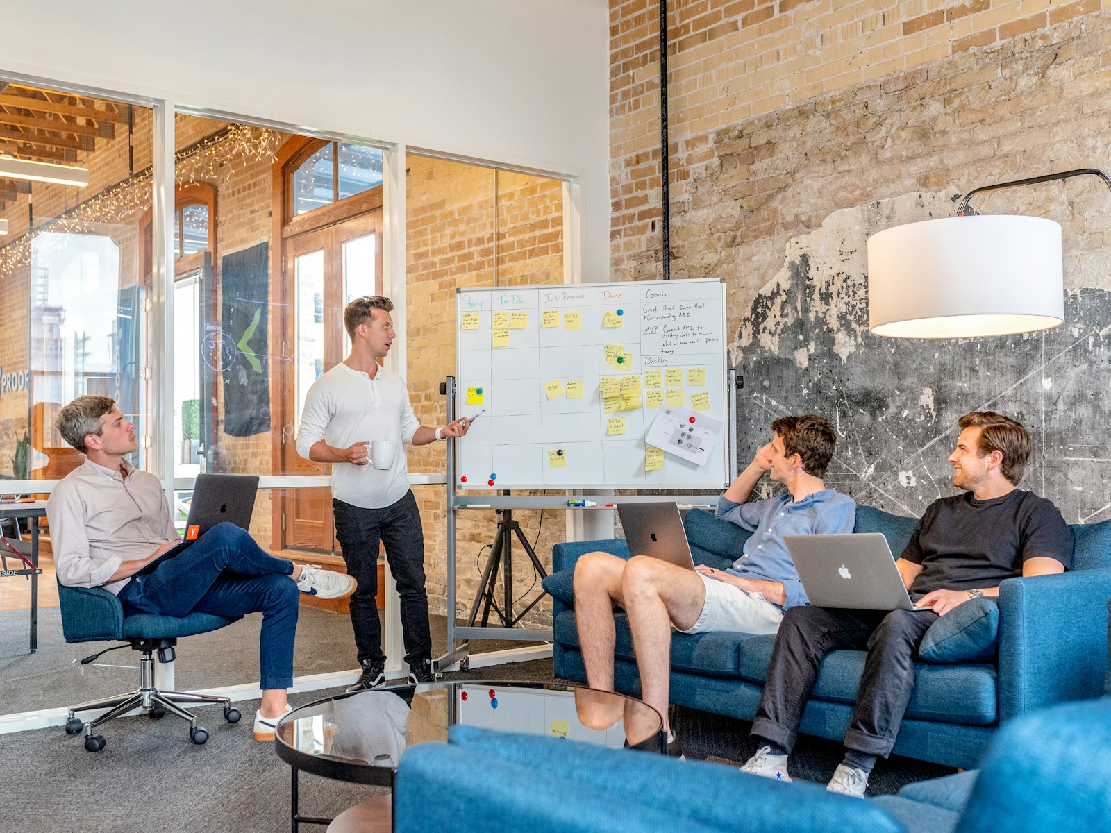 A presentation in a quiet room, the arc of a story told to a small circle